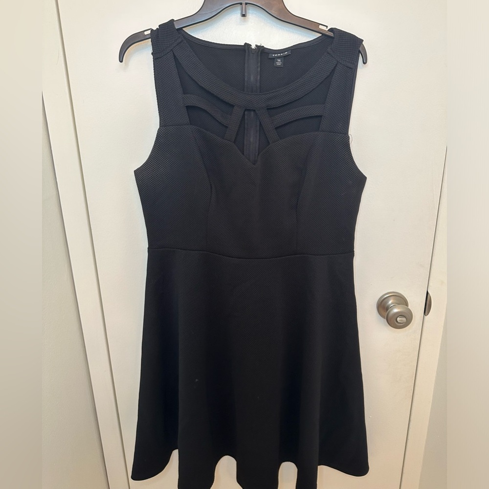 14W Torrid Black Dress with neckline detail